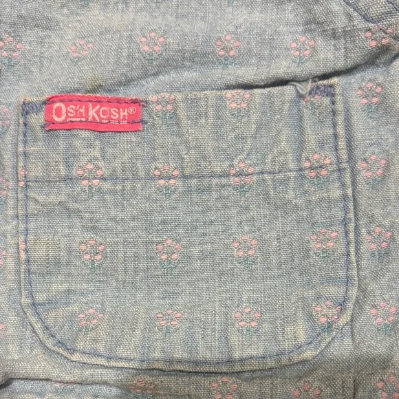Vintage  OshKosh B'gosh Denim Jacket with Pink Flower Accents - Picture 10 of 10